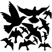 Resim Kıvırcıkyoga Uçan Kuşlar Sticker Oto Motor Laptop Duvar Folyo Sticker 20x20 Cm 