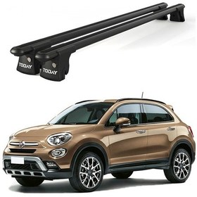Resim Trio-ıı Fiat 500 Crossover 2015 Ve Sonrası Uyumlu Siyah Kilitli Ara Atkı 120cm Port Bagaj Tavan Barı 