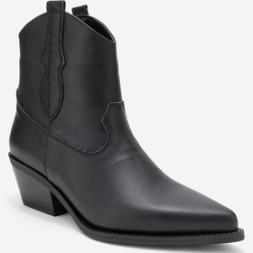 Resim Luvishoes Luvi Shoes Elıa Siyah Cilt Hakiki Deri Kadın Western Bot Siyah 