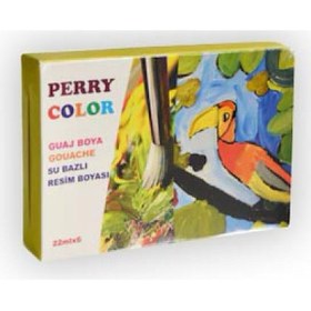 Resim Perry Color Su Bazlı Guaj Boya 22 ML X 6 Adet Çok Renkli 