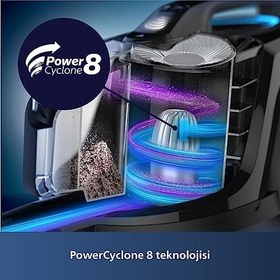 Resim Philips Marathon Daily Toz Torbasız Süpürge PowerCyclone 8, Turbo Fırça, Siyah Ve Bakır 