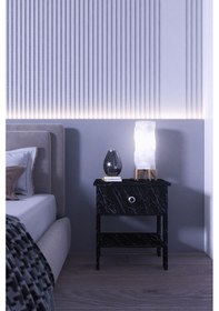 Resim Saray Komidin Şık Yatak Odası Komidin Siyah 