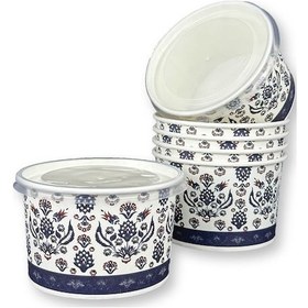 Resim 50 Adet 16 Oz Seramik Desenli Karton Çorba Kasesi Aşure, Dondurma 