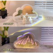 Resim Reedark Pembe Lale Desenli Led Gece Lambası, Ev Dekorasyonu Masaüstü Aydınlatma, Sevgili Hediyesi, Kreatif Ambians Işığı 