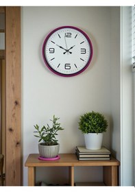 Resim 36 Cm Pembe Modern Duvar Saati Çok Renkli 