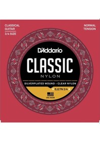 Resim D'addario Ej27N 3/4 Klasik Gitar Tel Seti 3/4 . Sılverplated Wou 