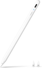 Resim Metapen Kalem A8 iPad 2018-2025 ile Uyumlu, 2X Daha Hızlı Şarj, Avuç İçi Reddi, Eğim Hassasiyeti Stylus Kalem Apple iPad 11/10/9/8/7/6 Gen, Pro 12.9/11'', Air 3.-5. Mini 5./6 (Beyaz) 