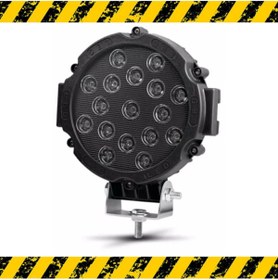 Resim Point Off Road Projektör Metal Kapak Beyaz Işık 17 Led Yuvarlak 18 Cm Siyah Çerçeve 1 Adet 