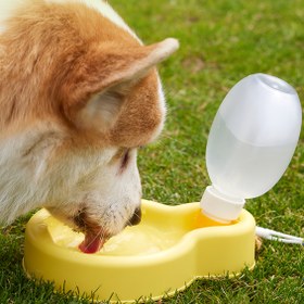 Resim Taşınabilir Katlanır Evcil Hayvan Su Şişesi Dispanseri, 11.83oz - Sızdızmaz Seyahat Bardağı İçin Köpekler, Kediler ve Tavşanlar – Dayanklı Malzeme Açık Hava Gezi Kamp Yürüyüş Çadır ile Besleme & Sulama i 