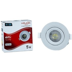 Resim Helios Opto 5w Plastik Beyaz Kasa Yuvarlak Spot 3000k Günışığı Hs 1209 Gün Işığı 