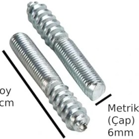 Resim Ecovibe Saplama Ahşap Ağaç Vidası Ahşap Vida Montaj Vidası Trifon Vida Metrik 6 Çap 6 mm Boy 5 cm 2 Adet 
