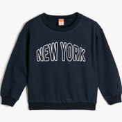 Resim Erkek Bebek Sweatshirt Şehir Temalı Uzun Kollu Bisiklet Yaka Şardonlu Pamuklu 