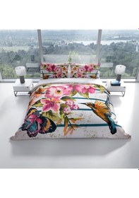 Resim Cattleya Fly 3D Pamuk Saten Çift Kişilik Nevresim Takımı Çok Renkli 