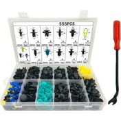 Resim Xindoker 555 Adet Çeşitli Araç Klips Seti - Kaporta, Paneller, Motor Kaputu İçin Dayanıklı Plastik Tırnaklar + 6 İnç Tornavida Ve Çıkarma Aletleri Baloncuk Torba Paketi 