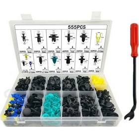 Resim Xindoker 555 Adet Çeşitli Araç Klips Seti - Kaporta, Paneller, Motor Kaputu İçin Dayanıklı Plastik Tırnaklar + 6 İnç Tornavida Ve Çıkarma Aletleri Baloncuk Torba Paketi 