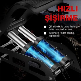 Resim Genel Markalar KB5402D Çift Pistonlu Dokunmatik Dijital Basınç Göstergeli Ayak Pompası + Taşıma Kılıfı 