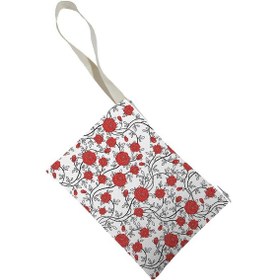 Resim Unisex Lale Desenli Portföy Clutch Çanta Çok Renkli 