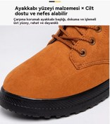 Resim Peluş Ve Kalınlaştırılmış Pamuklu Kar Botlarına Sahip Kadın Kışlık Botlar Kahverengi 