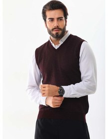 Resim Pelikan Erkek V Yaka Yün Süveter 4p10 Bordo 