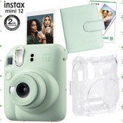 Resim Fujifilm Instax Mini 12 Fotoğraf Makinesi + 10'lu Film + kare Albüm + Şeffaf Kılıf Seti Yeşil 