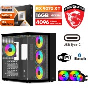 Resim MSI Gaming Pc Ddr5 – Rx 9070 Xt 16 GB – Ryzen 7 9800X3D – 32GB – 64GB Ddr5 Ram – 1 Tb M.2 SSD – Windows 11 Pro – Sıvı Sogutmalı Masaüstü Bilgisayar 