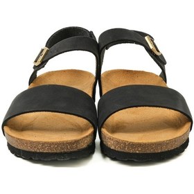 Resim Sandalet Kadın 58h3 Frau Nabuk-v Leather Nero Null Siyah 