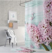 Resim Zethome Tropik Lilac Banyo Duş Perdesi Tek Kanat 1x120x200 