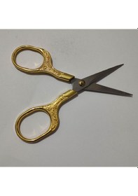 Resim Altın Rengi İşlemeli Küçük Makas Özel Olarak Keskinleştirilmiş 