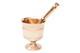 Resim Feyza Design Küçük Sarı Pirinç Havan Sarımsak Dövücü, 8 Cm, Pratik ve Şık Tasarım 