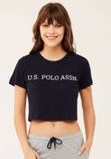 Resim U.S. Polo Assn. Kadın Lacivert Kısa T-shirt 16609 