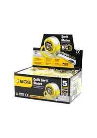 Resim 12 Adet 5mt X 25mt Şeffaf Stoplu Şerit Metre 5468 Standart 