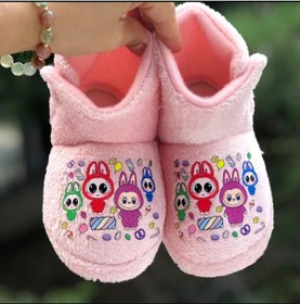 Resim Pandalina Kız Çocuk Panduf Yandan Crtlı Figürlü Panduf Anaokulu Kreş Ev Ayakkabısı Ev Botu 