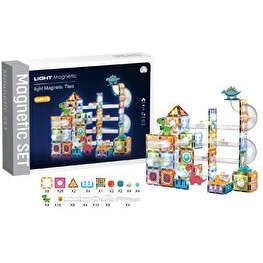 Resim Magnetic Tiles 3D Mıktnatıslı Light Manyetik Yapı Blokları 108 Parça 