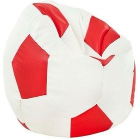Resim Xl Büyük Boy Futbol Topu Puf Armut Koltuk Suni Deri Beyaz 