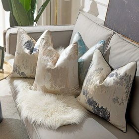 Resim Modern Lüks Koltuk Yastık Kılıfları - Retro Geometrik Desenli Hipoalerjenik Makinede Yıkanabilir Dekoratif Minder Kılıflar, Oturma Odası İçin (İç Dolgu Dahil Değildir) Mavi/Bej/Beyaz/Gri 