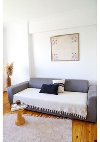 Resim Yıldız Krem Oturma Yerini Kapatan Koltuk, Çekyat, Kanepe Örtüsü/ Şalı 115x200 Cm Krem 