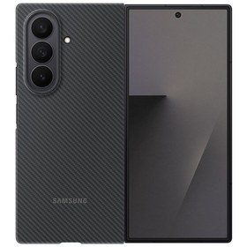 Resim Samsung Galaxy Uyumlu Z Fold 7 Karbon Kılıf - Siyah 
