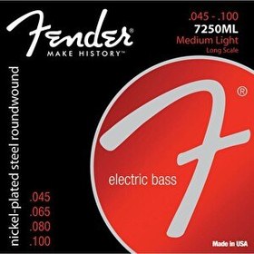 Resim Fender 7250 Nickel Plated Steel Long Scale 7250ML .045-.100 Bas Gitar Teli 
