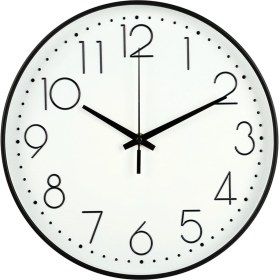 Resim 8 Inç Sessiz Duvar Saati Tik Tak Etmeyen Dekoratif Kolay Okunabilen Yuvarlak Duvar Saati Ev Oturma Odası Siyah Çerçeve Beyaz Bootom Siyah Kelime (Yurt Dışından) 