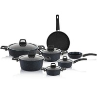 Resim Schafer Dark Storm Granit Tencere Seti 12 Parça Siyah 