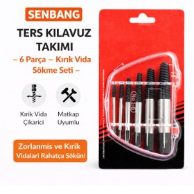 Resim Genel Markalar Ters Kılavuz Takımı 6 Parça - Kırılmış Vida Civata Sökme Aparatı Ters Klavuz OKAN HIRDAVAT 