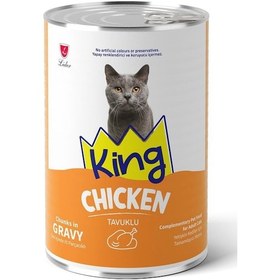 Resim King Sos İçerisinde Et Parçacıklı Tavuklu Kedi Konservesi 400 G 