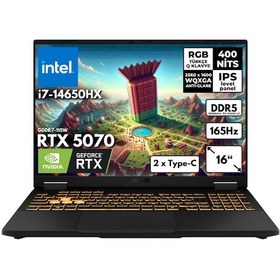Resim Asus Tuf Gaming F16 FX608JPR-QT002HMF67 i7-14650HX 16GB DDR5 2 TB SSD RTX5070 8GB GDDR7 16" WQXGA W11H Dizüstü Bilgisayar 