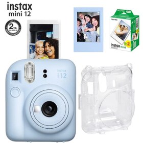 Resim Fujifilm Instax Mini 12 Fotoğraf Makinesi-20li Film-Şeffaf Pleksi Kılıf ve Fotoğraf Çerçevesi Seti 1 Mavi 