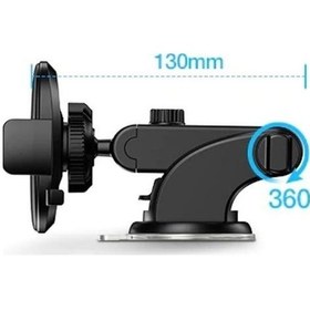 Resim Yta Grup 360 Derece Dönen Torpido Üstü Uzunluk Ayarlamalı Vantuzlu Teleskopik Araç Telefon Tutucu 