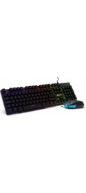 Resim Inca IKG-448 USB Q Trk Rgb LED Aydınlatmalı Mekanik Hisli Siyah Gaming Klavye - Mouse Set 