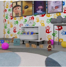 Resim Kenzlife Sepetli Mutfak Dolabı Ruberu Byz 038x45x30 Banyo Oyuncak Çamaşır Beyaz 2 Li Sepet 