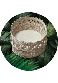 Resim El Yapımı Doğal Rattan Sepet Ekmek Sepeti Meyve Sepeti Rattan0001 Bej 