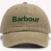 Resim 1 adet Barbour Vintage Beyzbik Kasketi - Unisex, Yıpranmış Yıkanmış Bej Güneş Şapkası, Cesur Yeşil Harfli, Erkekler ve Kadınlar için Ayarlanabilir Uyum, Dış Mekan Moda Aksesuarı, Rahat Başlık | Vintage Beyzbik Kasketi | Dayanıklı 