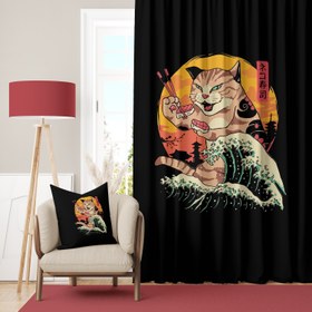 Resim Kanagawa Cat - Kedili Perde 